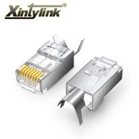 xintylink cat7 rj45 connector rj 45 ethernet cable plug cat6a 8P8C stp shielded cat.7 cat.6a network jack modular 10/50/100pcs Cables