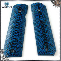 2Pieces Tactics 1911 Grips Blue G10 Handle Grips Patch Custom Grips CNC Handle Grips อุปกรณ์เสริม