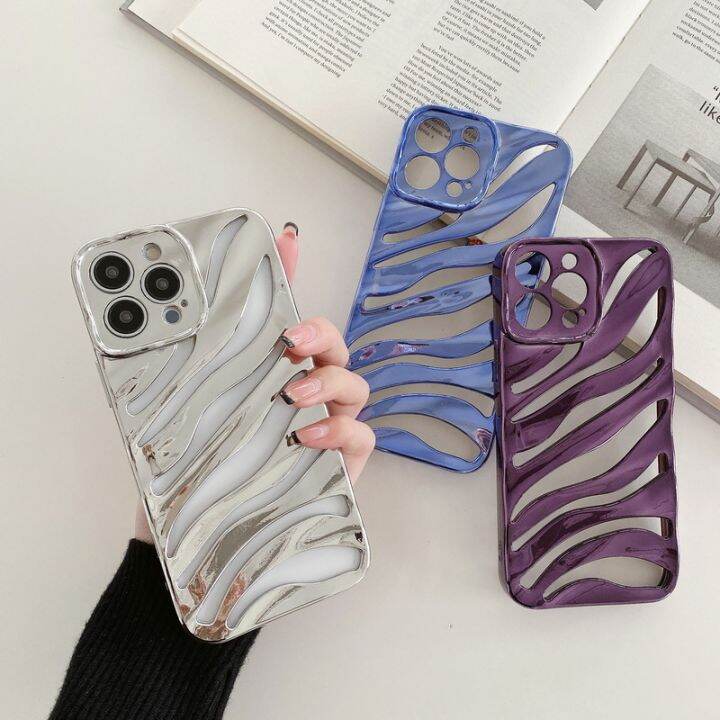 ineater-เคสครอบโทรศัพท์กันกระแทกลายม้าลายสำหรับ-apple-iphone-11-13-12-pro-max-สำหรับ-iphone-14-plus-ตัวปกป้องกล้องถ่ายรูปชุบ