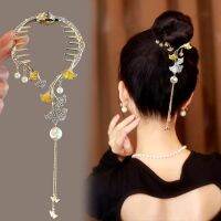 Fashion Ginkgo Leaf Hair Clip Korean Style Inlaid Diamond Hair Accessories for women