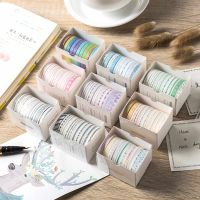 Day Journamm เทปกาวแบบแคบมาร์ก10ชิ้นเทปตกแต่ง Washi ของขวัญสำหรับเด็กสมุดภาพตกแต่งน่ารักเครื่องเขียน