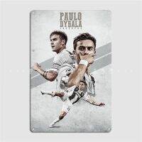 โปสเตอร์โลหะศิลปะ Dybala วอลเปเปอร์แนววินเทจสำหรับปาร์ตี้โปสเตอร์ห้องนั่งเล่นแผ่นโลหะประดับผนังป้ายดีบุก