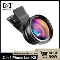 APEXEL Phone Camera Lens Kit 0.45x Wide Angle Macro Lens &amp; 12.5x Super Macro Lens HD Camera Lentes for IPhone Huawei Xiaomi Smartphone Lenses