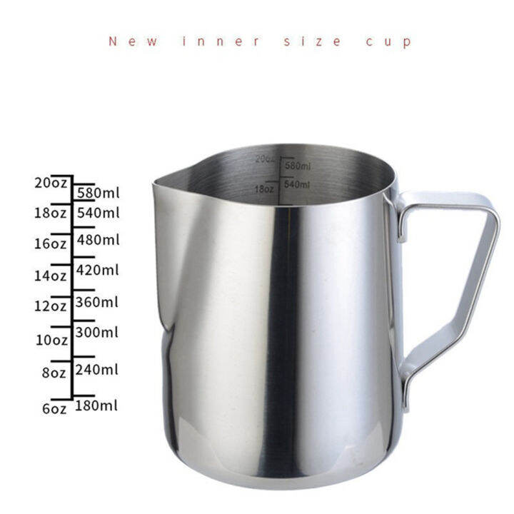 350ml-600ml-900ml-350ml-600ml-900ml-coffee-milk-frothing-jug-latte-art-milk-frother-pitcher-stainless-steel-measurement-jug-espresso-barista-tool-coffee-accessories-silver-color-with-scale-cylinder-mi