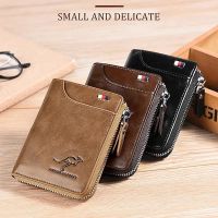 Wallet Vintage Business Kangaroo Credit Card Holder Case Anti-Theft Clutch Short Mens Leather Wallet Large Capacity