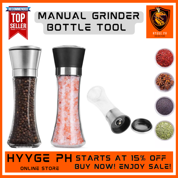 Manual Grinding Bottle Salt Pepper Mill Grinder Stainless Steel Muller Spice Sauce Seasoning