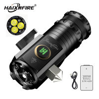 HaixnFire ไฟฉาย X51 3500ลูเมน,ไฟฉาย USB ชาร์จไฟได้ไฟฉายกลางแจ้งตะเกียงตั้งแคมป์กันน้ำโคมไฟทำงาน