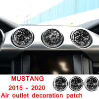 For Ford Mustang 2015 - 2020 Carbon Fiber Air Outlet Decoration Strips Front Vent Car Stickers Forged Pattern Interior Accessory