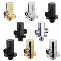 Triangle Brass Angle Valve Chrome Black Gold Inlet Valve Bathroom Single &amp; Double Outlet G1/2 Water Stop Valve Toilet Kitchen Washer Dryer Parts