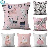 【hot】❦✎✎ Pink Pillowcase ins Cushion Cover Sofa Office Decoration