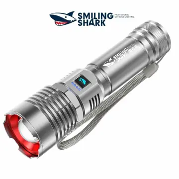 Smiling Shark Rechargeable LED Flashlights High Lumens, Super Bright  Zoomable Waterproof Flashlight With Batteries Included & 5 Modes, Powerful  Handhe