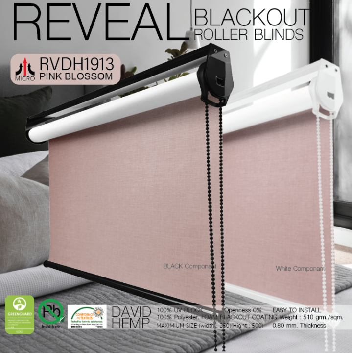 rvdh1913-ม่านม้วน-ผลิต-ตามขนาด-แบรน์ไมโคร-สีชมพูอ่อน-ผ้า-blackout-กันแสงและความร้อน-100