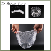 GNStore[COD] 100pcs disposable one-off Hotel Home Shower อาบน้ำ CLEAR hair Elastic caps หมวก