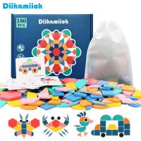 Diikamiok เกมตัวต่อจิกซอว์ไม้ Montessori ของเล่นเพื่อการศึกษาเด็กกระดานรูปทรงเรขาคณิตปริศนา3D สำหรับเป็นของขวัญ