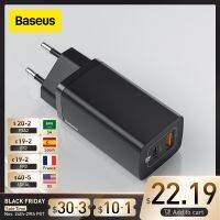 Baseus ที่ชาร์จ GaN PD USB C 65W,ที่ชาร์จเร็ว3.0 4.0พอร์ต USB คู่ที่ชาร์จแบตเตอรี่โทรศัพท์ ForiP Xiaomi สำหรับแล็ปท็อป