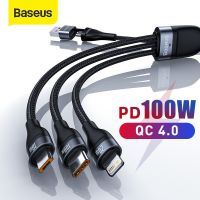 ?โปรแรง++ ⚡️ลด⚡️ สายชาร์จ 100W  สายชาร์จเร็ว 3 in1 ซัมซุง micro usb type c Cable Very Hot