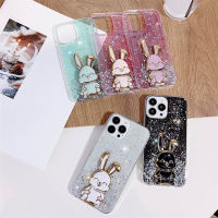 เคสสำหรับ Xiaomi Redmi 10C Redmi 10A Xiaomi 12T Redmi A1 Redmi Note 10 5G Redmi 10 Redmi Note 11 Pro K50 K50 Pro ผงกากเพชรเงินฟอยล์รูปกระต่ายท้องฟ้าเต็มไปด้วยดวงดาวเคสนิ่มเคสปกป้องโทรศัพท์