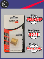 EUROX ข้อลด บุชชิ่ง ตัวผู้ 1/2 -ตัวเมีย 3/8  สีทอง Bushing Adapter 1/2M-3/8F , Pressure 150 psi [MF43]