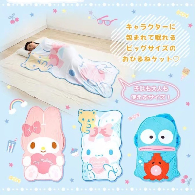 (ร้อน) Kawaii การ์ตูนฤดูร้อนเครื่องปรับอากาศผ้าห่ม Sanrioed Melody ของฉัน Cinnamoroll Hangyodon สำนักงาน Nap ผ้าห่มเด็กผ้าห่มผ้าห่ม