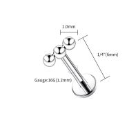 F136ไทเทเนียม18G 16G หมุดปักลูกปัดสามเส้นแบบไม่ใช้ด้ายเรียงเกลียวกระดูกอ่อนทรงหอยสังข์