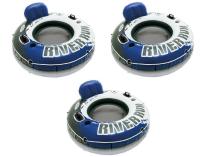 River Run 1 Inflatable Floating Tube Raft for Lake River Pool (3 Pack)