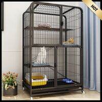 กรงแมวผู้ใหญ่บ้านในร่ม Cat Villa Super Large Free Space Cat House Cattery Cat Cage Outdoor Economy