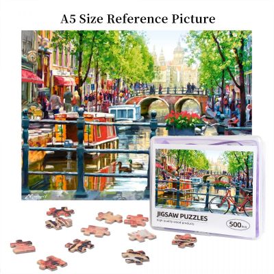 Amsterdam Landscape Wooden Jigsaw Puzzle 500 Pieces Educational Toy Painting Art Decor Decompression toys 500pcs