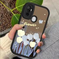 เคสสำหรับเคส OPPO A53 2020ภาพวาดสีน้ำมันเคสลายดอกไม้พื้นผิวกระจกเคสโทรศัพท์บางนุ่ม