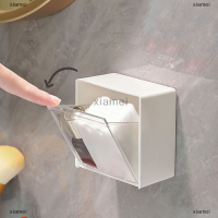 xiamei กล่องเก็บของติดผนังแบบสลักออกแบบพลาสติก Cotton Swab Storage Holder