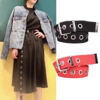 New Style Hollow Air Eyeball Belt Nylon Canvas Ladies Decorative Pants