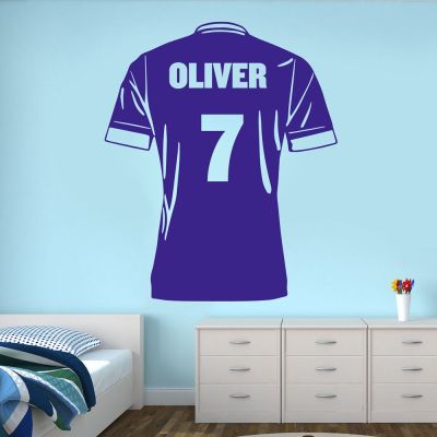 Personalized Name Number Football Shirt Wall Sticker Children Room Soccer Suit Team Club Wall Decal Bedroom Boy Room Vinyl Decor