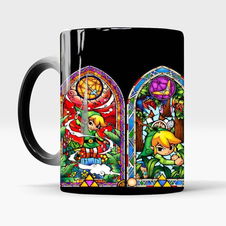 high-end-cups-ใหม่350มิลลิลิตรน่ารัก-zelda-สีเปลี่ยนแก้ววิเศษกาแฟนมแก้วเซรามิกแปลกความร้อนเปลี่ยนสีถ้วยชาของขวัญสำหรับเพื่อน