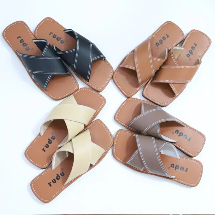 New Fashion Ladies Flat Sandal Cross Non Leather Lazada PH