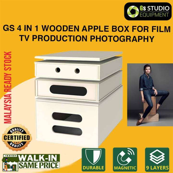 GS 4 in 1 Wooden Apple Box for Film and TV Production Cinematography