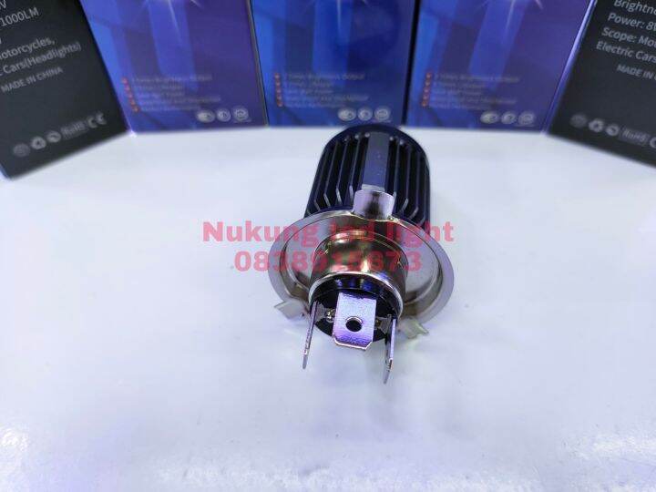 หลอดไฟหน้า-led-ระบบไฟ-2สี-ขั้ว-h4-เลนส์โปรเจคเตอร์-ไฟต่ำแสงสีเหลือง-ไฟสูงสีขาว-หลอดละ150บาท