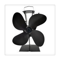 For Wood Fireplace Wood Stove Fan Small Designed 4 Blades Heat Powered Fireplace Fans Black TP2004-4