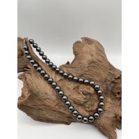 Natural Hematite Stone Round Beaded Necklace Available in 6 mm 8 mm 10 mm Necklace for men and women