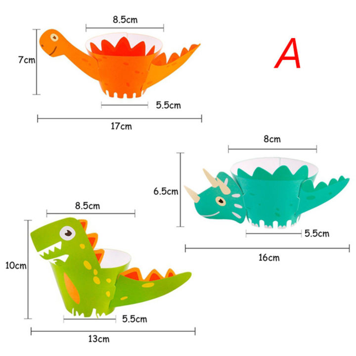 dgthe-ตกแต่งหน้าเค้กไดโนเสาร์ในครัวรูปสัตว์ถาดของตกแต่งคัพเค้กสำหรับเด็กทารกที่ห่อคัพเค้กถ้วยกระดาษเสื้อมัฟฟินเค้ก