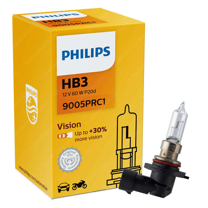 philips-หลอดไฟหน้า-premium-vision-30-ของแท้-h1-h3-h4-h7-hb3-hb4-2หลอด