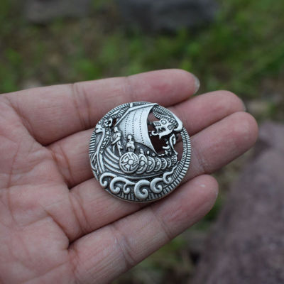sanlan 10pcs viking ship brooch pin vintage metal brooches for women and men