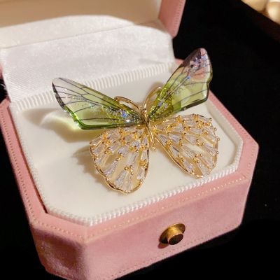 Fashion Gradient Crystal Butterfly Brooch Alloy Dragonfly Bee Brooch for Women Jewelry Accessories Gifts Cute Dragonfly Bee Pin