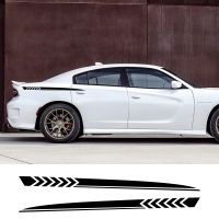 【CC】 2Pcs Side Stripes Car Stickers Sport Styling Graphics Decal Vinyl Film Wrap Automobiles Tuning Accessories