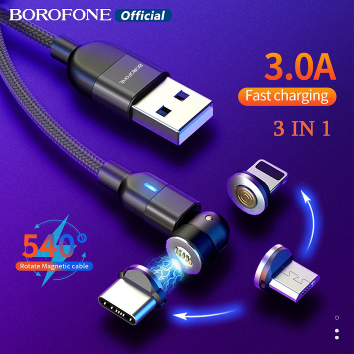 โบโรโฟน-bcc-3in-1สายชาร์จ-usb-แม่เหล็กชาร์จเร็ว-type-c-สายชาร์จแม่เหล็ก540องศาสำหรับ-iphone-สาย-usb