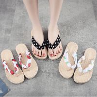 2022 imitation hemp travel bottom rubber Han Chao flip-flops flat beach with female slippers