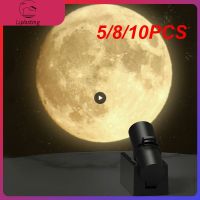 5/8/10PCS Rechargeable Led Night Light Birthday Party Background Bedroom Wall Decor 3d Moon Projection Lamp Projector Creative Night Lights