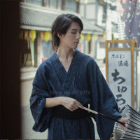 Lelaki Pakaian Tradisional Jepun Kimono Samurai Kostum Nightgown Jubah Rumah Memakai Kapas Longgar Jinbei Yukata Piyama ซาวน่า