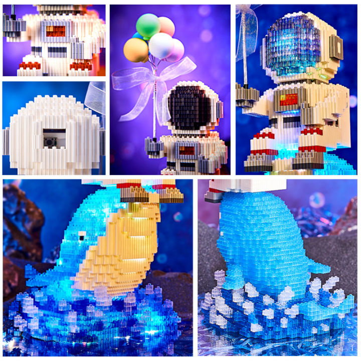 chaokule-บอลลูนป้ายโฆษณาชิ้นส่วนของเล่นบล็อคก่อสร้างชุดนักบินอวกาศปลาวาฬ16805-hiasan-mobil-ชายและหญิง