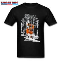 Fox Printing Men Tops T Shirt Forest Designer Top T-shirts Newest Short Sleeve TShirt Unique Father Day Gift Tee Cotton Clothes  7DMO