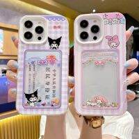 เคสป้องกัน TPU แบบ3-In-1,กระเป๋าเก็บบัตร Kuromi &amp; Melody Anti-Drop TPU + เคสโทรศัพท์พีซีสำหรับ iPhone 6 7, 8, X, XS, XR, 11,12,13, 14 Series