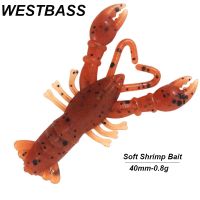 【hot】❁✌❈ WESTBASS 8PCS Floating Flapper Fishing Lures 4cm-0.8g Craw Soft Baits Silicone Shirmp Swimbaits gummifische fisching